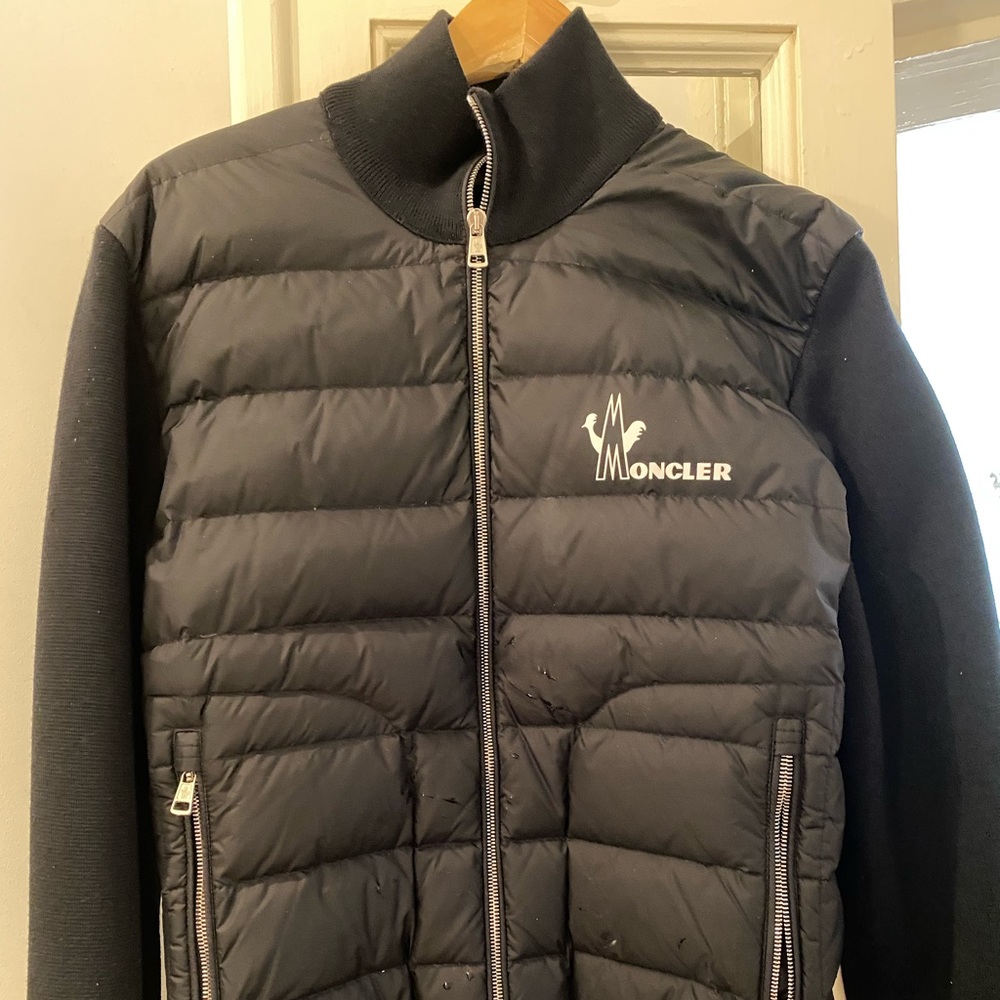 Moncler Mens Wool - Nylon Sweater Jacket